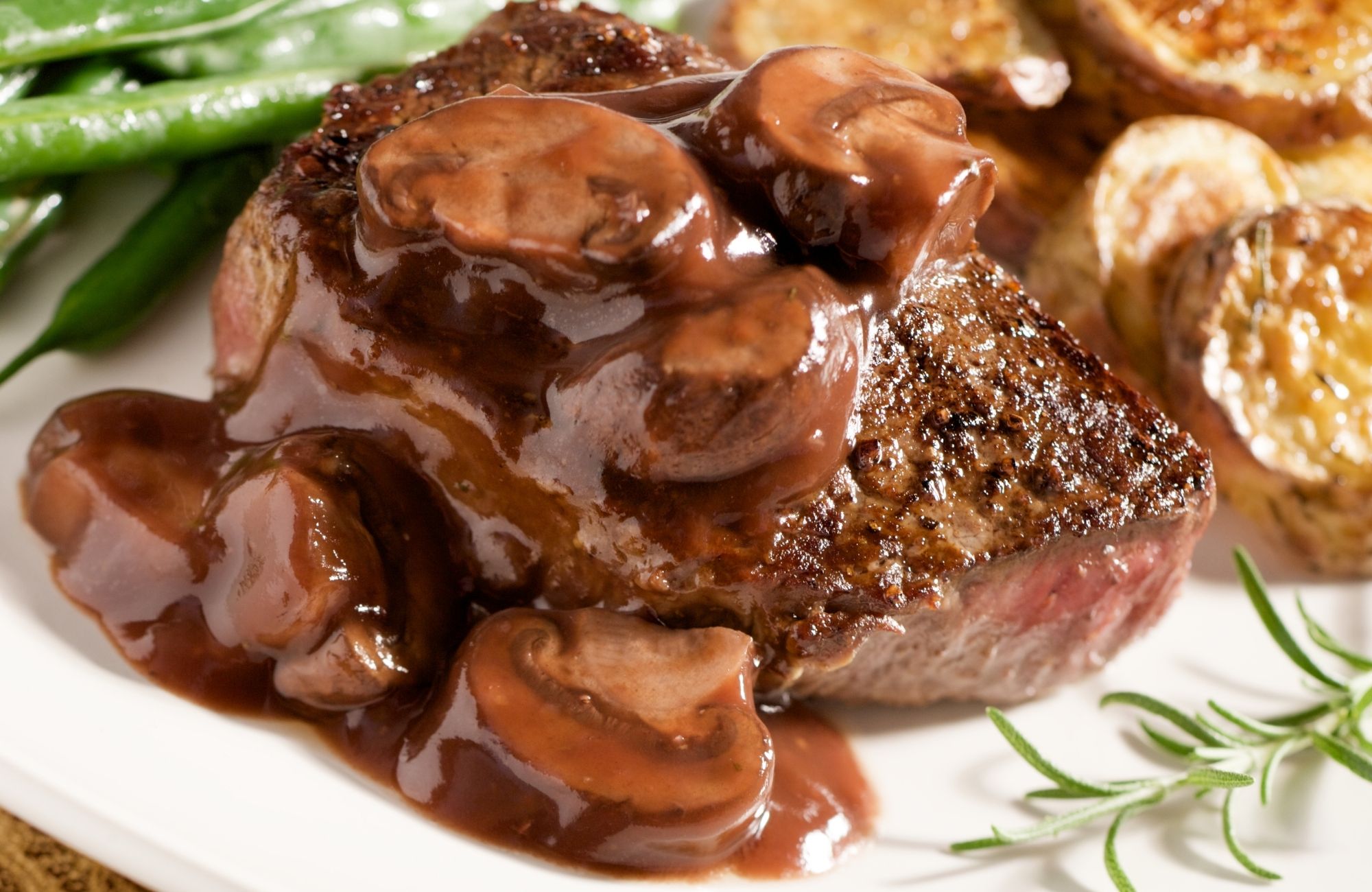 New York Steak with Mushroom Red Wine Reduction Sauce » Foodom